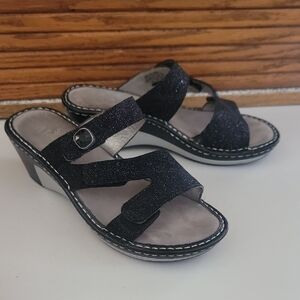 Alegria Elegant Black Women's Sandals Shoes 36 6 6.5 Leather